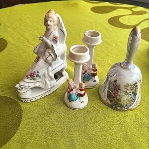 Vintage Made in Japan Porcelain Items-Bell & Figural